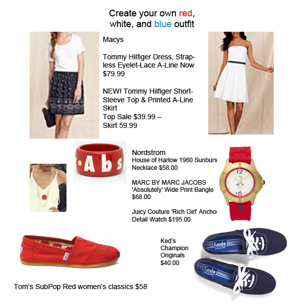 red, white, and blue